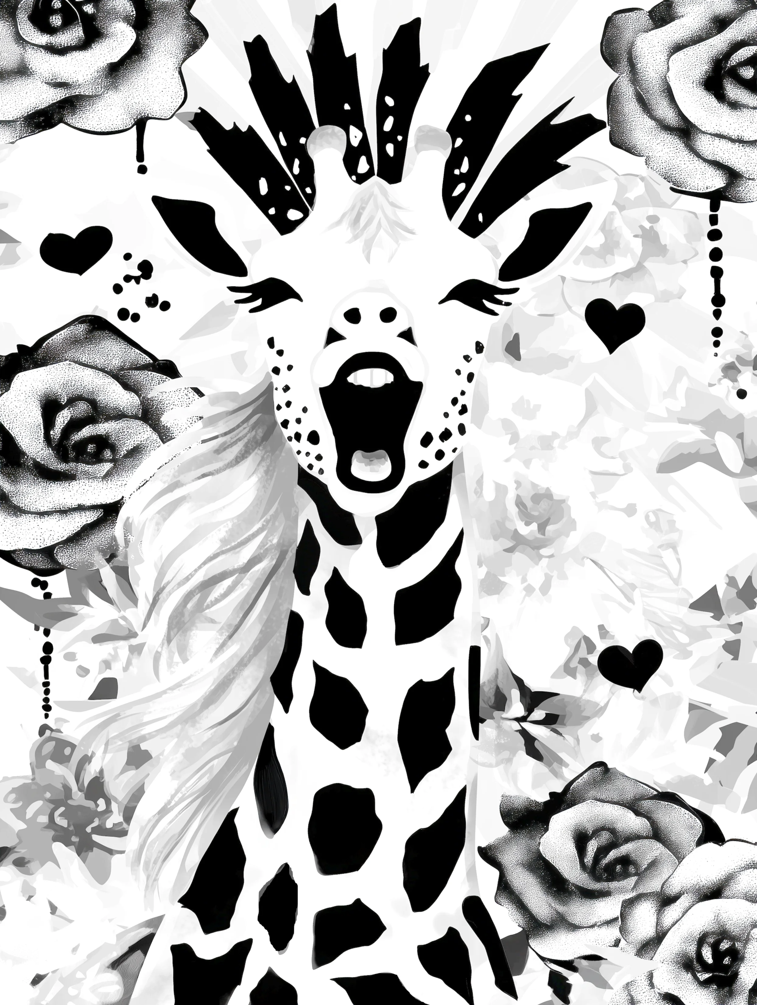 Free printable giraffe coloring page featuring laughing giraffe coloring page
